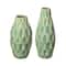 Glitzhome® Geometric Green Ceramic Modern Vase Set